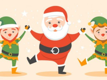 santa and elves